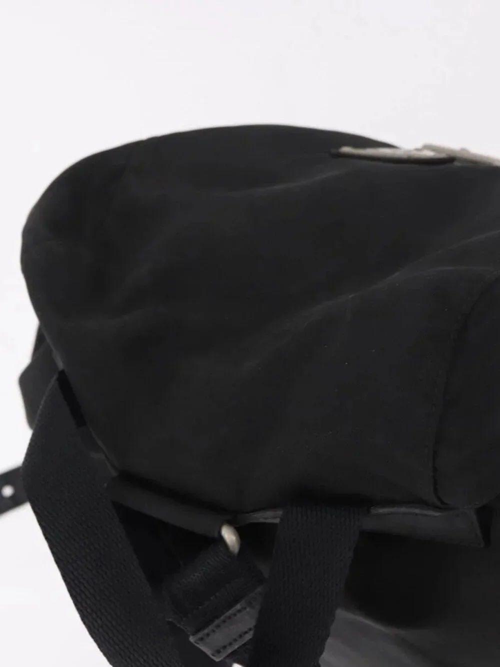 PRADA Backpack Nylon Black Silver Auth 179537